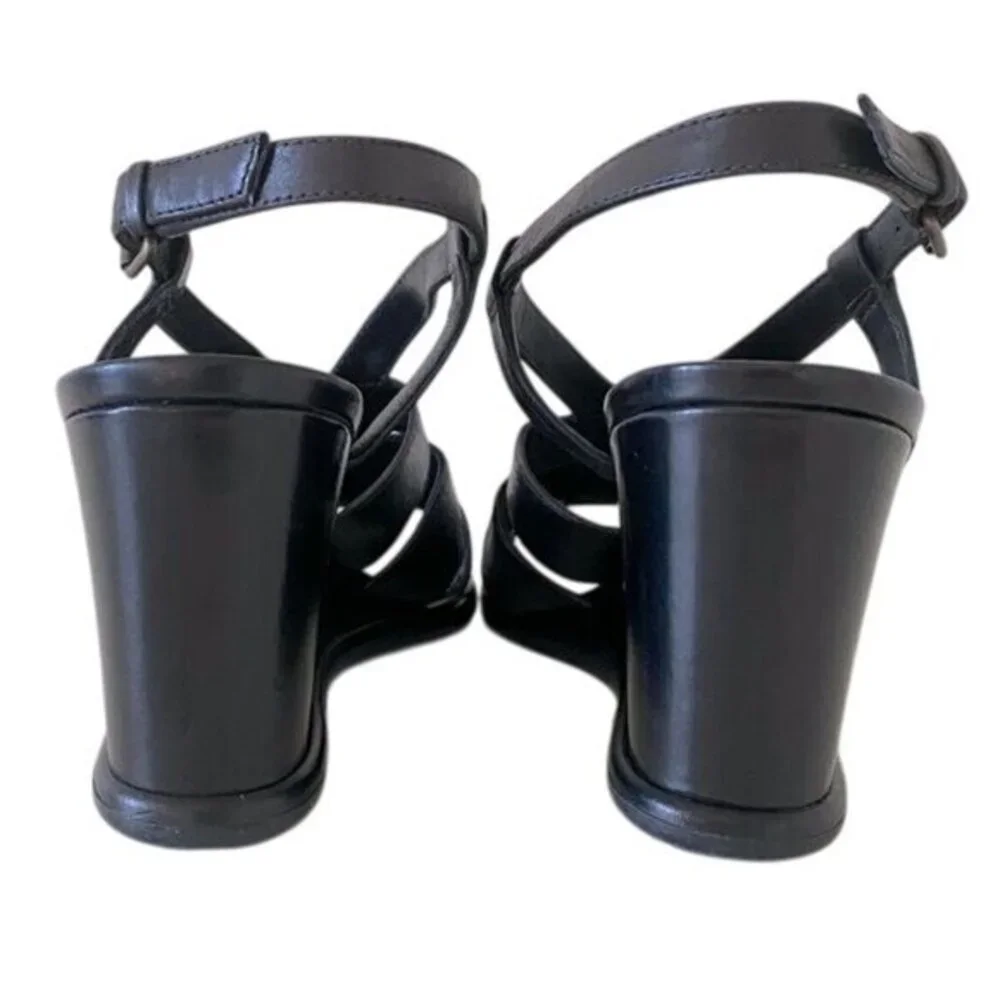 Via‎ Spiga Womens Black Wedge Sandals Size 7 NWOB
